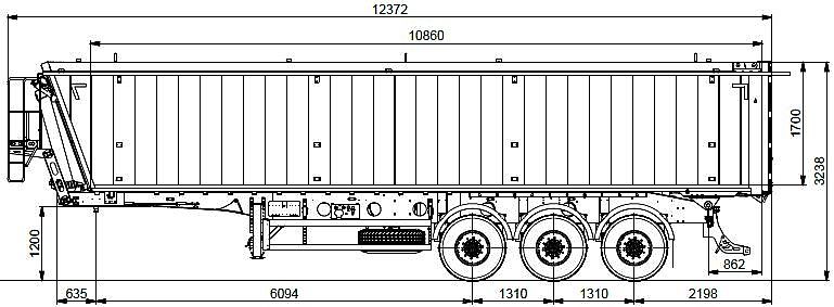 Полуприцеп самосвальный ЗАСЛАВ алюминиевый кузов NW.108.17.AKD.S, ~47&sup3;